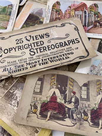 30 Antique Stereoscope Photograph Viewer Cards