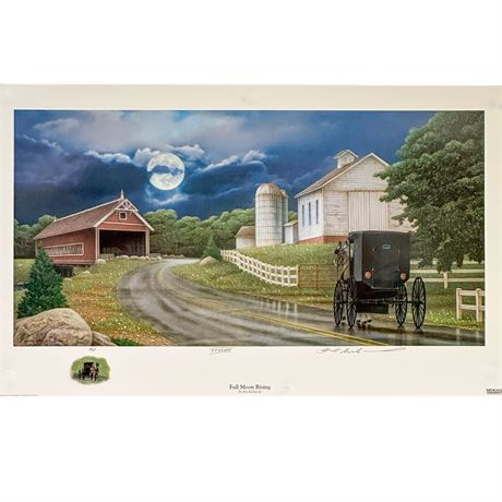 Lithographic Print of the Painting "Full Moon Rising" by Artist Ben Richmond