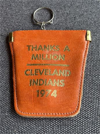 1974 leather pouch Cleveland Indians keychain holder