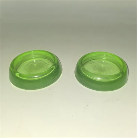 Vtg Uranium Glass Castors Anchor Hocking
