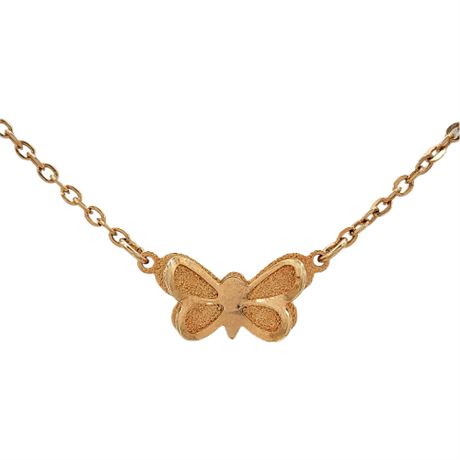 Vintage PARK LANE Gold Tone Butterfly Necklace