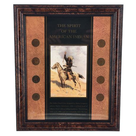 "The Spirit of the American Indian" Indian Head Cent Framed Wall Art