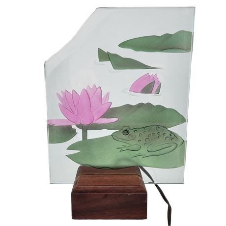 Ann Booth 1993 25/150 Glass Lily Pad Frog Light