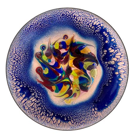 MCM Artisan Made Rainbow Swirl Enamel Art Bowl
