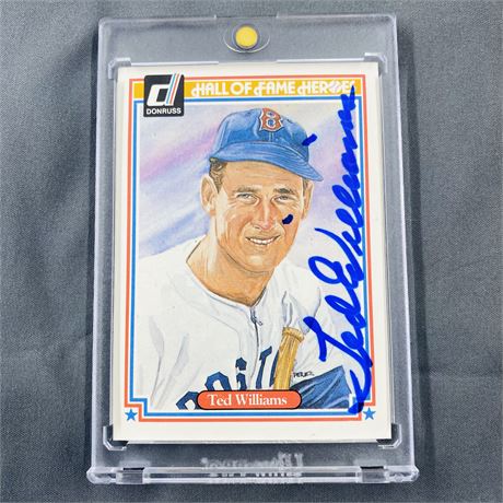 Ted Williams Auto 1983 Donruss Hall of Fame Heroes