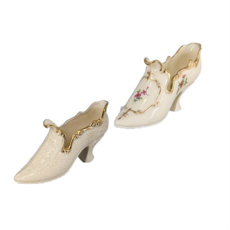 Pair Lenox USA Porcelain Victorian Shoes