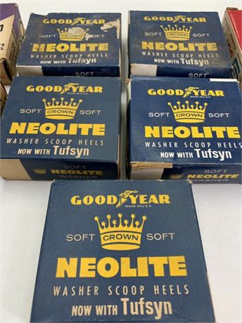 9 Boxes of Vintage Goodyear Seiberling Advertising Cobbler Rubber Shoe Heels