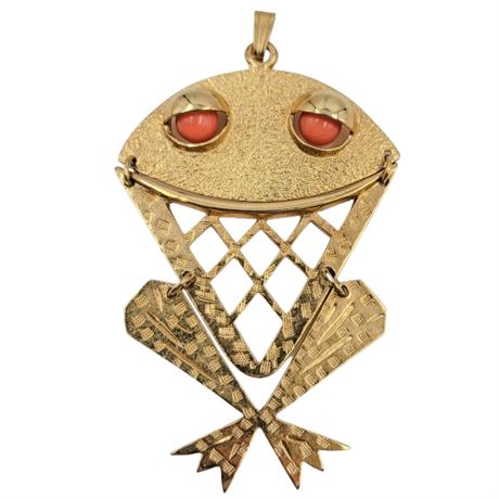 Vintage Sarah Coventry Articulated Frog Necklace Pendant