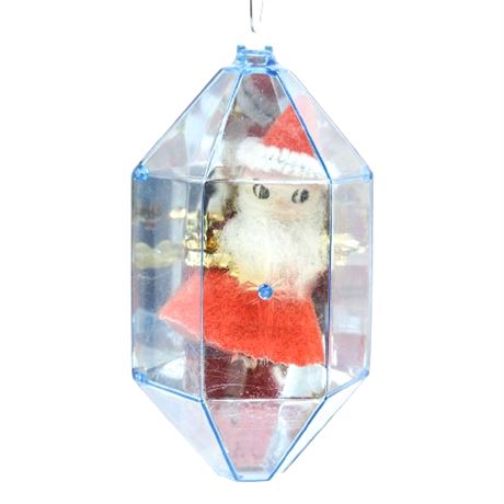 Vintage Jewel Brite Santa Claus Plastic Gem Diorama Ornament