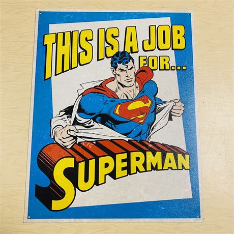 New Retro 12.5x16” Superman Metal Sign