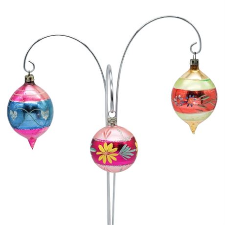 Vintage Poland & Unmarked Hand Painted Christmas Ornaments