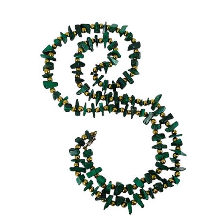 MALACHITE Chip Bead 31" Long Necklace