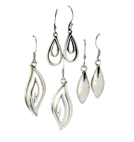 Lot of 3 pairs of 925 Sterling Silver Drop Earrings
