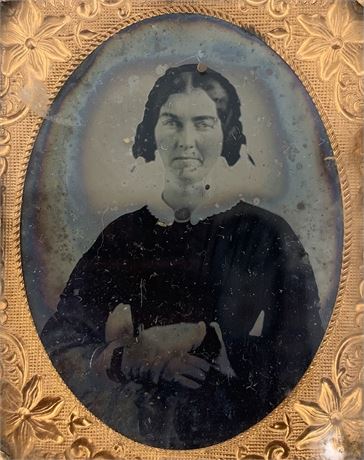 1850s Victorian Woman Ambrotype, Cased Photograph