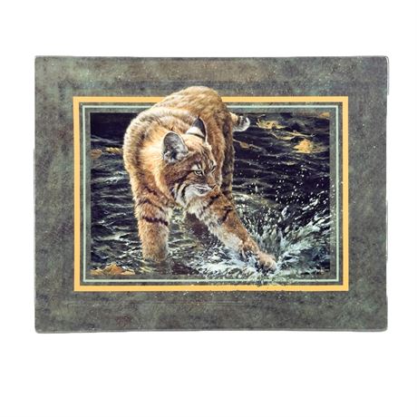 Hadley Collection Vanishing Treasures Bobcat Art on Ceramic