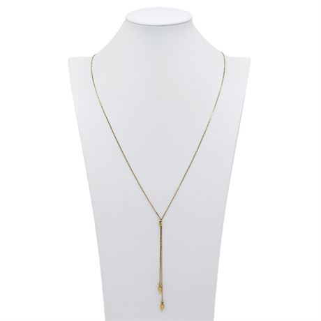 Vintage NAPIER Gold Tone Y-Drop Necklace