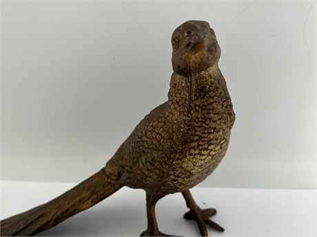Brass metal collectible pheasant statue