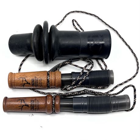 Vintage Primos Reed Fatal & Harwood Grunter Calls + Quaker Boy Gobble Shaker