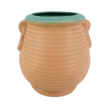 Vintage Coors Pottery Salmon Pink Ribbed Vase