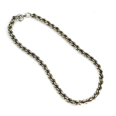 Vintage Men's 4mm Solid Sterling Silver Rope Bracelet 8 7/8"
