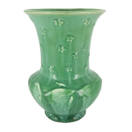 Vintage 1945 Rookwood Pottery Green Stars & Geese Vase