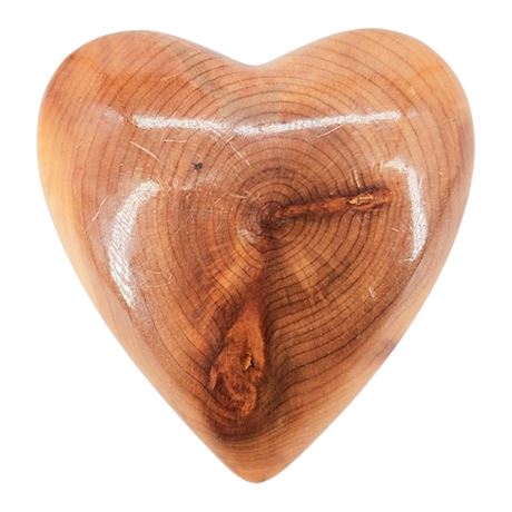 Vintage ROCKY MOUNTAIN JEWELRY Handmade Wooden Heart Brooch