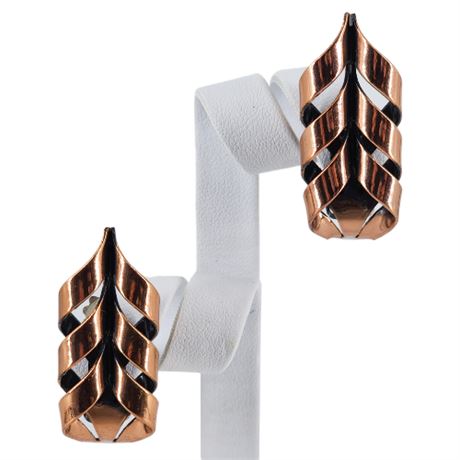 Vintage RENOIR Modernist Copper Clip Earrings
