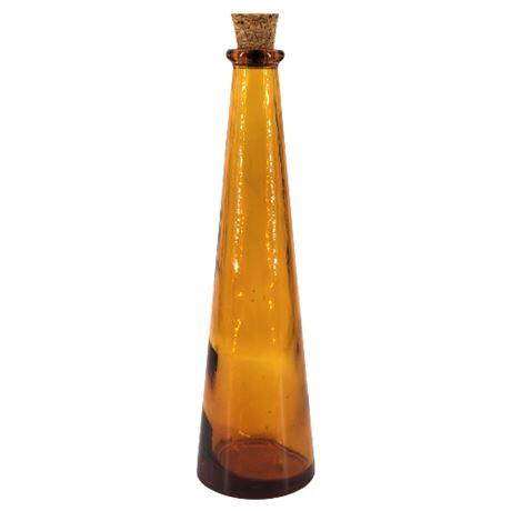 7 Inch Orange Glass Bottle w/ Cork