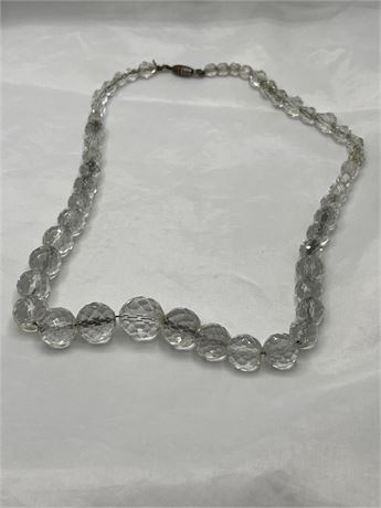 Fauceted beads clear crystal necklace