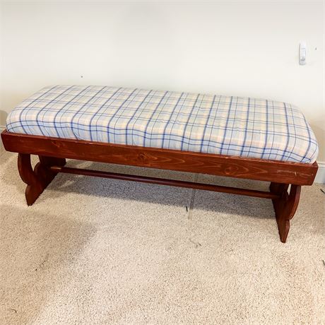 Handmade Wooden Upholstered Bench