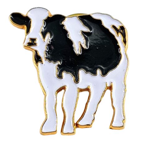 Enamel Cow Lapel Pin