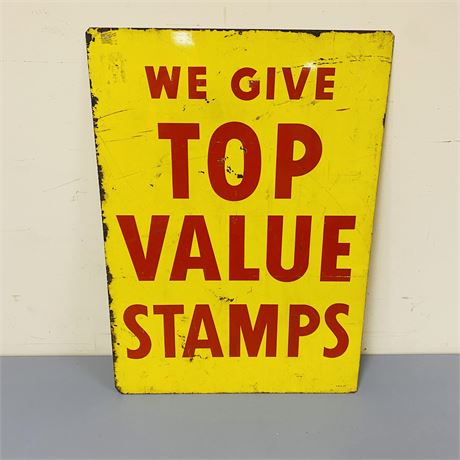 1950’s Double Sided Top Value Stamps Sign