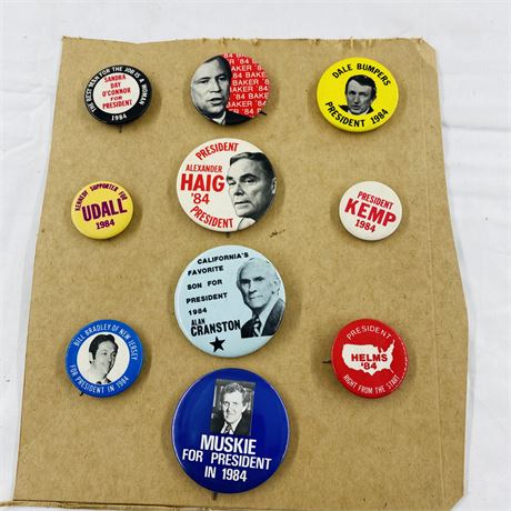 1984 Presidential Election Button Lot