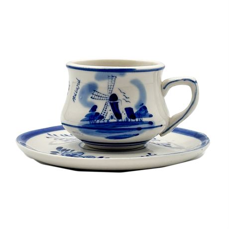 Vintage Delft Blue Hand-Painted Demitasse Set