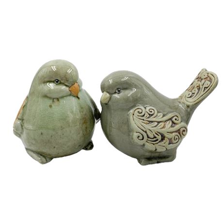 Pair Decorative Ceramic Birds
