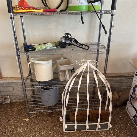 Steel Storage Shelf w Contents