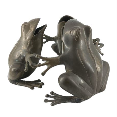 1970s Brass 3 Singing Frogs