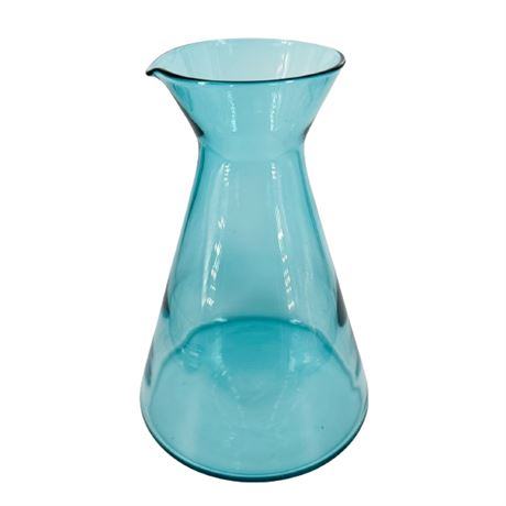 Mid-Century Aqua Glass Pitcher/ Carafe
