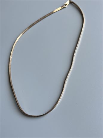 925 silver with gold overlay herringbone Italy necklace