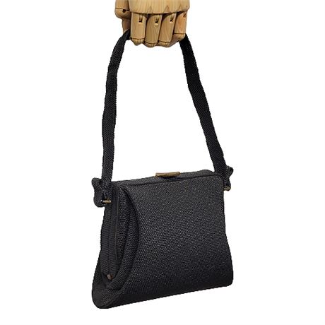 Vintage LEWIS Textured Black Mini Handbag