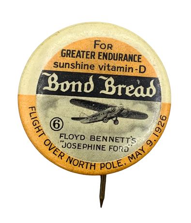 1926 Bond Bread Advertising North Pole Flight Pin