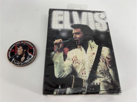 Elvis Presley Playing Cards & Colorized 1/2 Dollar