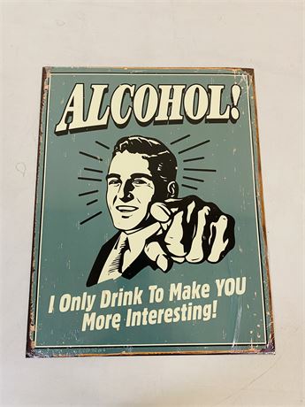 12.5x16” Alcohol Metal Sign