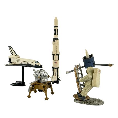 Lot of 5 Vintage Futura Choco Egg Lunar Landing Miniatures