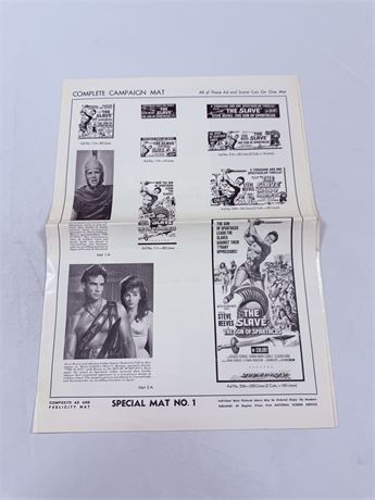 The Slave: Son of Spartacus Original Movie Pressbook