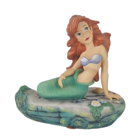 Vintage Ceramic Disney’s The Little Mermaid Ariel Figurine – Ariel on Rock