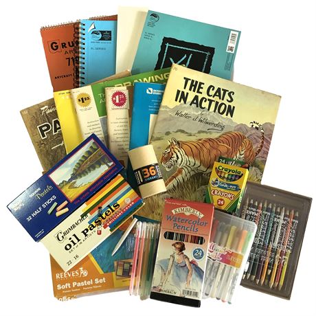 Vintage Art Supplies- 3 Generations of Family Art Supplies & Books