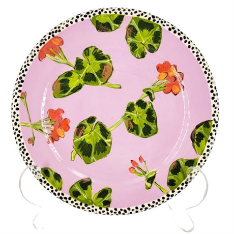 Droll Designs Hand-Painted Floral Serving Plate