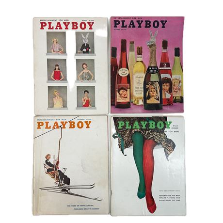 Lot of Vintage 1958 Playboy Magazines