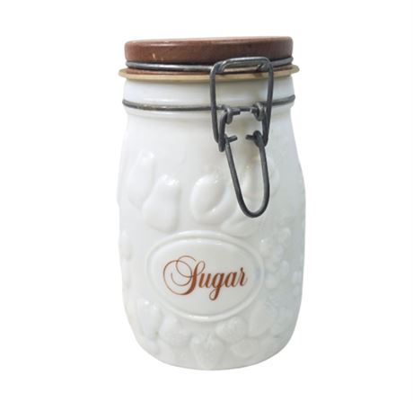 VTG Milk Glass Sugar Jar